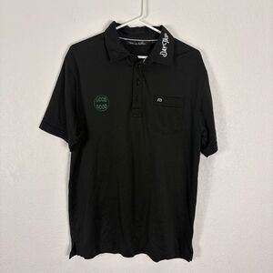 Travis Mathew Black Day Trip Golf Polo Collared Short Sleeve Top Men's Size Larg